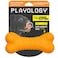 Playology Dog Toys Dual Layer Bone Chew Toy for Large Dogs Cheddar Cheese Scented Jumbo Dog Bone