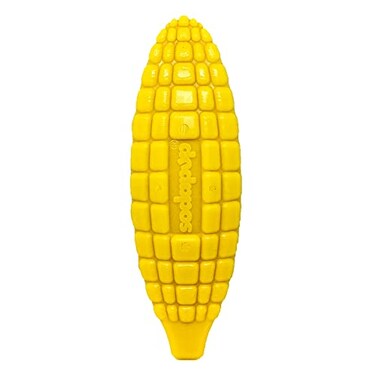 SodaPup Corn on The Cob Durable Dog Chew Toy Made in USA from NonToxic Pet Safe Food Safe Nylon Material for Mental Stimulation Clean Teeth Fresh Breath Problem Chewing Calming Nerves More