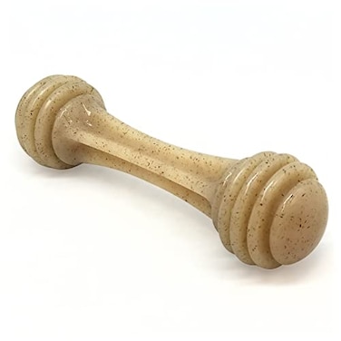 SodaPup Honey Bone Durable Dog Chew Toy Made in USA from NonToxic Pet Safe Food Safe Nylon Material for Mental Stimulation Clean Teeth Fresh Breath Problem Chewing Calming Nerves More