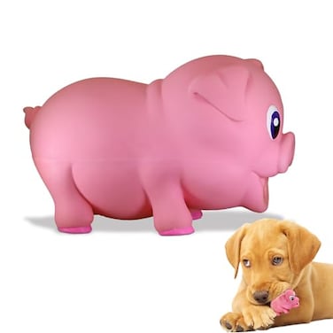 PetSport Naturflex Tiny Tots Pig Toy Durable LongLasting NonToxic Material Internal Squeaker Rubber Toy for Dogs Ideal for Interactive Play and Engagement