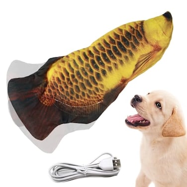 VAIZIQ Realistic Flopping Fish Dog Chew Toy Electric Moving Interactive Pet Toy for Small Medium Dogs Chew Rocking Toy for Indoor Outdoor Exercise