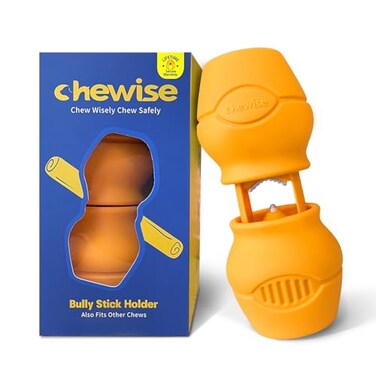 PetClan Chewise Bully Stick Holder Improved Bully Sticks Holder Ultimate Secure Heavy Duty BPAFree Safety Device to Prevent Choking Fits Various Bully Sticks and Dog Sizes