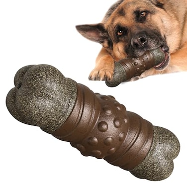 TLKNG Large Size Indestructible Squeaky Dog Chew Toy for MediumLarge Aggressive Chewers Breed Dogs Durable Squeak Bone Teething Crate Toys
