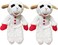 Multipet MultiPet Lambchop Standing Plush Dog Toy 13 with Squeaker SizePack of 2