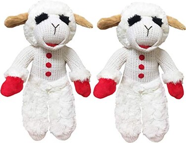 Multipet MultiPet Lambchop Standing Plush Dog Toy 13 with Squeaker SizePack of 2