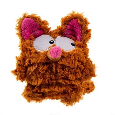 goDog PlayClean Bush Squeaky Plush Dog Toy with OdorEliminating Essential Oils Chew Guard Technology Brown Small