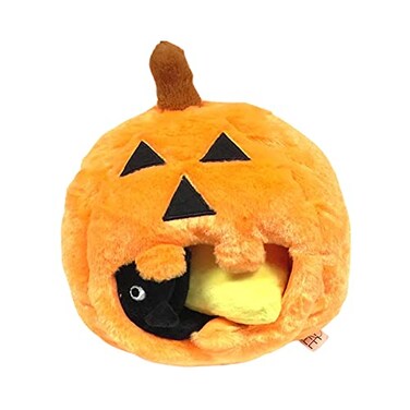 Midlee Pumpkin Find a Toy Halloween Dog Toy Interactive Plush Squeaker Pet Gift