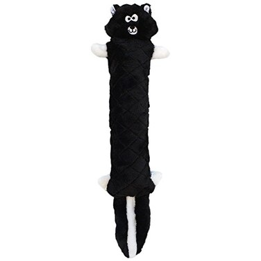 ZippyPaws Jigglerz Tough No Stuffing Squeaky Plush Dog Toy with Crinkle Head and Tail Skunk
