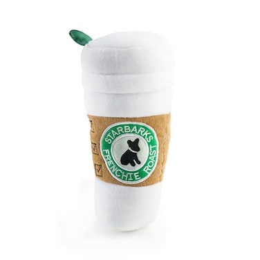 Haute Diggity Dog Starbarks Coffee Cup Plush Designer Dog Toys with Interactive Squeaker Stimulating Pet Enrichment MachineWashable Safe Materials for All Breeds Size XL