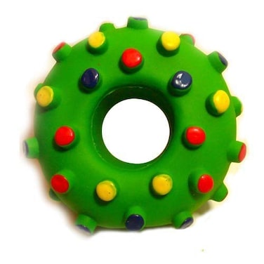 WANT CHEW Latex Dog Squeaky Chew Toy Bubble Donut