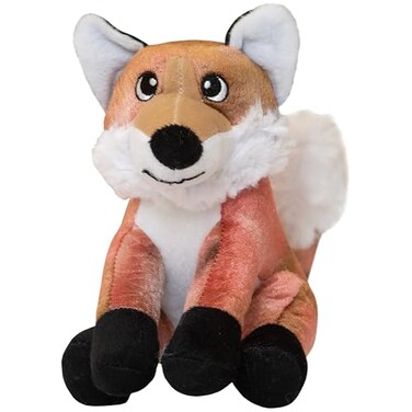 SNUG AROOZ Snugarooz Fitz The Fox Dog Toy with Repair Patch Soft Durable Plush Crinkle Squeaker Perfect for Small to Medium Dogs Fun Play Cuddles