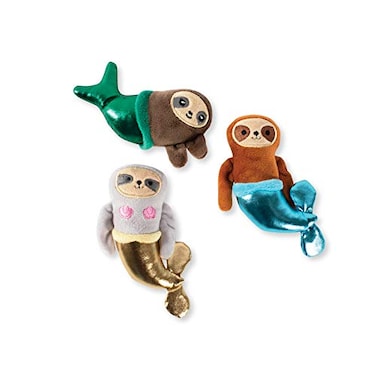 Fringe Studio Sloth Mermaids Small Plush Squeaker Dog Toy 3PCS Set PetShop Collection 289438