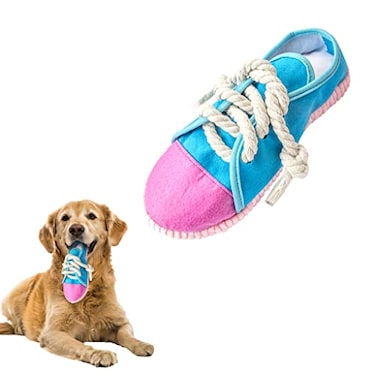 IFOYO Durable Squeaky Dog Chew Toy Safe Mini Sneaker Shape Interactive Pet Toy for Puppies Small Medium Dogs Cats Rabbits and Small Animals