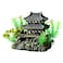 DOHAOOE Classical Temple Aquarium Decorations Asian Castle Thematic Safe Resin Ornaments with Plastic Plants Small Fish House Hideout Decor Hiding Places for Freshwater and Saltwater Fish Tank Accesso
