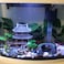 DOHAOOE Classical Temple Aquarium Decorations Asian Castle Thematic Safe Resin Ornaments with Plastic Plants Small Fish House Hideout Decor Hiding Places for Freshwater and Saltwater Fish Tank Accesso