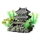 DOHAOOE Classical Temple Aquarium Decorations Asian Castle Thematic Safe Resin Ornaments with Plastic Plants Small Fish House Hideout Decor Hiding Places for Freshwater and Saltwater Fish Tank Accesso