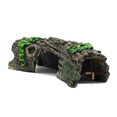 RunXF Reptile Hideout Rotten Tree Lizard Leopard Gecko Hideaway Fish Shrimp Shelter Breeding Terrarium Tank Landscaping Resin Ornament Medium