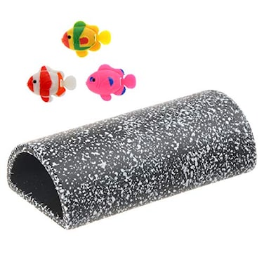 Saim Ceramic Fish Spawning Cave Aquarium Plecos Cave Hideout Shelter Shrimp Fish Breeding Cave Fish Tank Decor Ornaments with 3 Fish Decorations for Fish to Rest Hide and Play