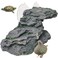 PINVNBY Turtle Basking Platform Reptile Climbing Shale Resin Step Ledge Stone Aquarium Ornament Rock Landscaping Decoration with Suction Cups for Frogs Newts Amphibians Lizard Medium82Lx33Wx31H