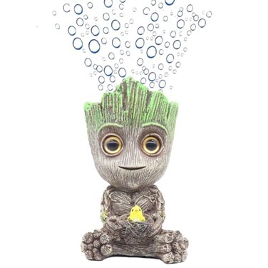 Ulifery Baby Tree Groot Fish Tank Decorations with Bubbler Toy Air Ornament Figurines Aerating Aquarium Decorations