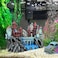 VMCN Aquarium Castle Decoration for Fish Tank Castle Cave Hideouts House Plants Supplies Accessories Safe for Freshwater and Saltwater Fish Tanks Medium Brown