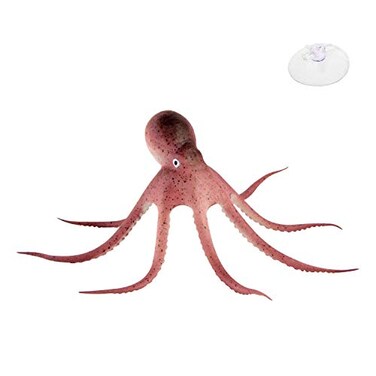 XMHF Fish Tank Decorations of Aquarium Artificial Octopus Brown