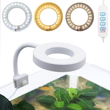 PUEUTU Upgraded Aquarium Light Clip On Fish Tank LED Light Small USB Light Dimmer MultiColor WhiteWarm YellowYellow 1 to 5 Gal Adapter NOT Included No Timer
