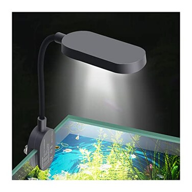 UPETTOOLS Aquarium Light with Adapter LED Clip on Fish Tank Light Small Full Spectrum USB Light 360 Rotation Lighting 5W