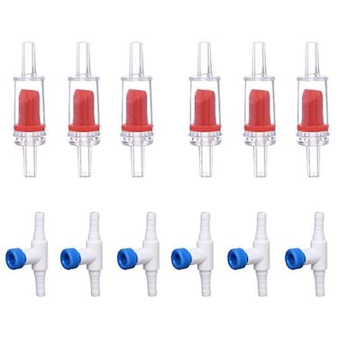 ALEGI Aquarium Air Pump Accessories with NonReturn Check ValvesAir Control Valve for 316 Aquarium Tubing 6 Check valves6 Control Valve Red