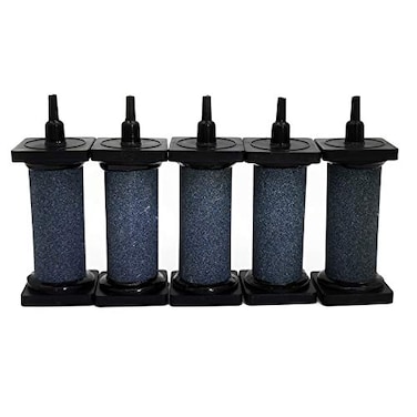 ALEGI Aquarium Air Stone Cylinder Bubbler with Plastic Shield for Hydroponic Fish Tank A3080 5pcs