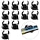 JOR 12 Pack Aquarium Suction Cups with Clips for Aquariums Thermometer Black Silicone Clamps for Heater Rain Bars and Oxygen Tubes 1 Diameter Clip Holds Standard 1 Heater