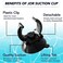 JOR 12 Pack Aquarium Suction Cups with Clips for Aquariums Thermometer Black Silicone Clamps for Heater Rain Bars and Oxygen Tubes 1 Diameter Clip Holds Standard 1 Heater