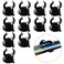 JOR 12 Pack Aquarium Suction Cups with Clips for Aquariums Thermometer Black Silicone Clamps for Heater Rain Bars and Oxygen Tubes 1 Diameter Clip Holds Standard 1 Heater