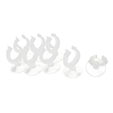uxcell Aquarium Fish Tank Tube Heater Clip Holder Suction Cup 8Pcs Clear