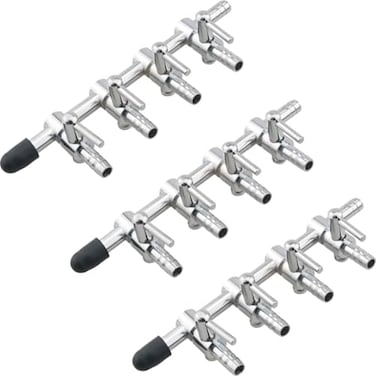 WHYHKJ 3PCS Aquarium Diverter Stainless Steel TShape 4Way Fish Tank 4Way Air Flow Control Valve for Fish Tank Aquaculture Oxygen Enhancement Pump Accessories Control Lever Valve