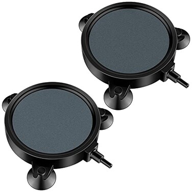Pawfly Aquarium 4 Inch Air Stone Disc Bubble Diffuser Release Tool for Air Pumps Buckets Fish Tanks Ponds DWC Reservoirs and Circulation System 2 Pack