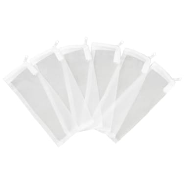 AQUANEAT Aquarium Filter Media Bags 6pcs Fish Tank Extra Fine 100 Micron Mesh Bags with Plastic Zipper for Activated Carbon 3 x 8