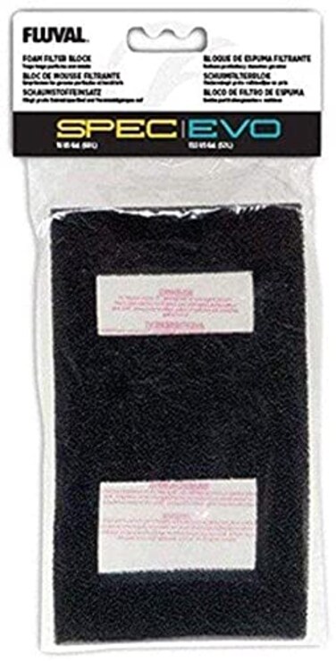 Fluval Evo Spec LARGE Filter Foam Block Replacement Mechanical Filter Media for Evo 135 Spec 16 Gallon Aquarium Kits Traps Debris Improves Water Clarity A10532