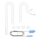 FZONE 17mm Aquarium Glass Lily Pipe Kit with Inflow Outflow and Brush for 58 ID 1622mm Tubing