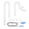 FZONE 17mm Aquarium Glass Lily Pipe Kit with Inflow Outflow and Brush for 58 ID 1622mm Tubing