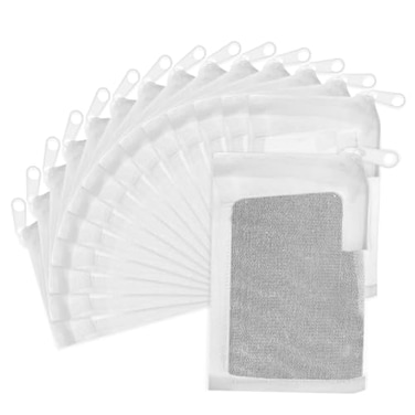 Gtziqa 15 Pcs Aquarium Filter Media Bags Fine Mesh Filter Bags with Plastic Zipper Reusable Polyester Net Bag for Activated Carbon Bio Balls Ceramic Rings Fresh Saltwater Tanks 24 x 4