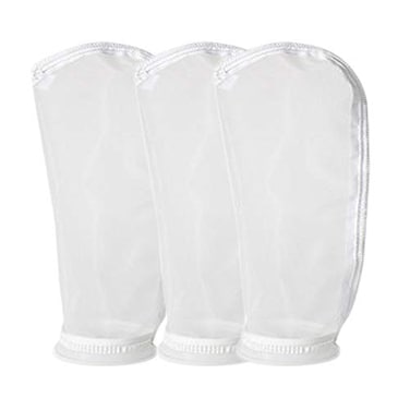 Honritone 4 Inch Ring Nylon Mesh Filter Socks Bag 300 Micron by 14 Inch Long Aquarium Water Filter Bags 3 Pack 300 Micronum