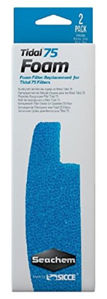 Seachem Foam Filter Sponge Replacement Foam Tidal 75 Filter 2 Pack