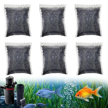 xcivi 6PCS Carbon Filter Media for Aquariums Premium Activated Carbon Aquarium Filter Media Media Filter Bags Activated Carbon Charcoal Aquarium Fish Tank Canister Filter