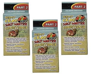 Zoo Med 3 Pack Hermit Crab Salt Water Conditioner 225Ounce Each