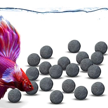 JOR Betta Balls Water Conditioner Gray Beads for Crystal Clear Water Vibrant Energetic Fish Stabilizes pH Aquarium Tank Decor 20 pcs