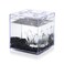 Tsxurepaw Mini Betta Fish Tank Stackable Small Fish Bowl for Desktop Decoration 02 Gallon 360 Rotatable Tiny Aquarium Kit with Gravels Resin Crystal Cluster for Sea Monkey Shrimp