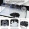Tsxurepaw Mini Betta Fish Tank Stackable Small Fish Bowl for Desktop Decoration 02 Gallon 360 Rotatable Tiny Aquarium Kit with Gravels Resin Crystal Cluster for Sea Monkey Shrimp