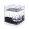 Tsxurepaw Mini Betta Fish Tank Stackable Small Fish Bowl for Desktop Decoration 02 Gallon 360 Rotatable Tiny Aquarium Kit with Gravels Resin Crystal Cluster for Sea Monkey Shrimp