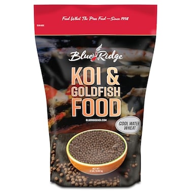 Blue Ridge Koi Fish Food 2lb Cool Water Wheat 316 Fall and Winter Floating Pond Pellets Ponds Fish Food